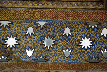 Beautiful wall of Chehel Sotoun Palace in Isfahan,Iran.Chehel Sotoun Palace is a pavilion that was...