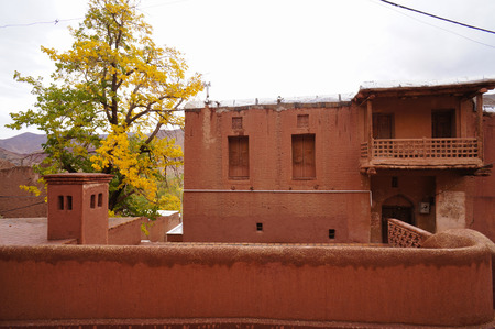 Ancient building in zoroastrian village Abyaneh, Iran.の写真素材