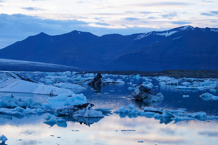 Landscape scenery with ice, Jokulsarlon in Icelandの写真素材