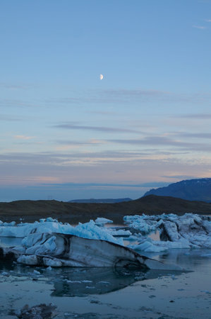Landscape scenery with ice, Jokulsarlon in Iceland