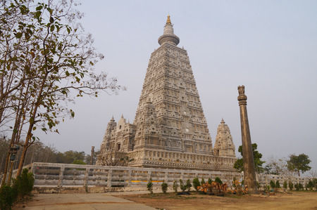 Bodh Gaya pagoda at Wat Chong Kham , Lampang province,Thailand (build models from India)の写真素材
