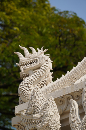 Beautiful detail of  Wat Phra Kaew Don Tao, Lampang, Northern Thailand.の写真素材
