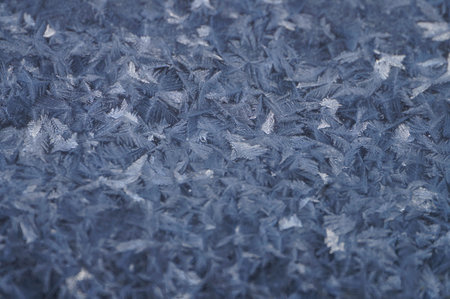 Ice crystals on the window in the morning,Russia.