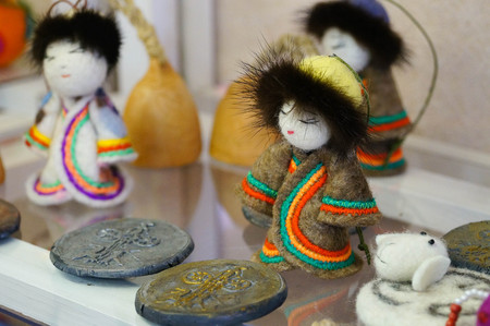 Doll in Russian folk costume for sale in Altai Republic,Russia.の写真素材
