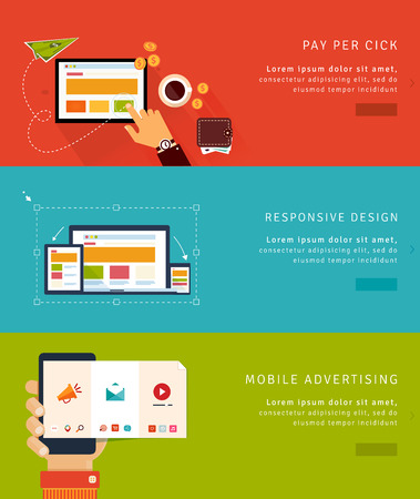 Flat Design Concept Icons and bannersのイラスト素材