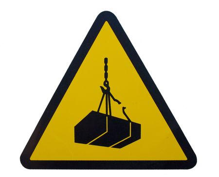 danger signal loads suspendedの写真素材