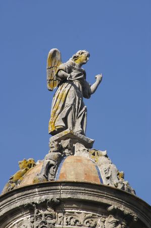 Stone Angel Statue in a church cupola, cathedral of Sherryの写真素材