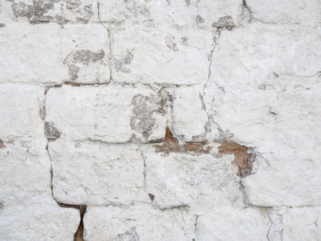 Old white brick wall. Kremlin walの写真素材