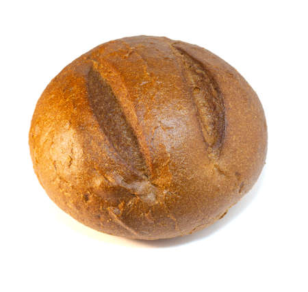 Black bread on a white background. Fresh bread, healthy food on white backgroundの写真素材