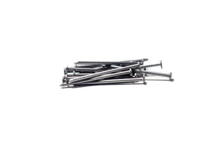 A handful of nails on a white background. Isolate.の写真素材
