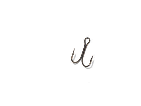 Double hook on a white background. Fishing. Tackle. Fishing accessoriesの写真素材