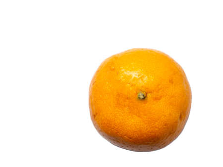 Tangerine on a white background. Whole juicy fruitの写真素材