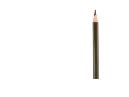 colored pencil on a white background. Brown short pencil made of wood.の写真素材