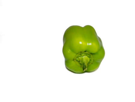 Dolma pepper on a white background. A juicy beautiful vegetable. Green sweet pepper. Isolate on white.の写真素材