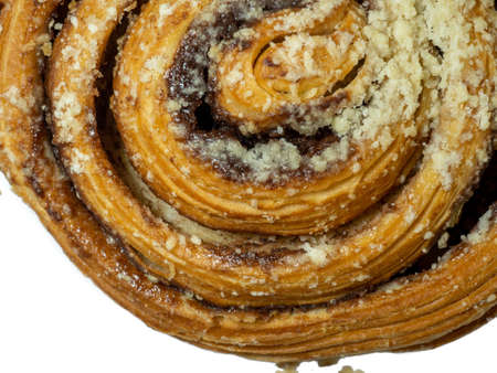 Snail bun. Cinnamon puff. Delicious, interesting bakingの写真素材