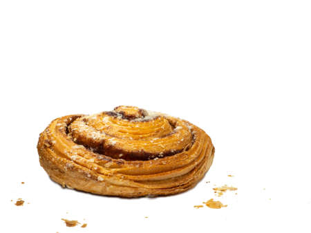 Snail bun. Cinnamon puff. Delicious, interesting bakingの写真素材