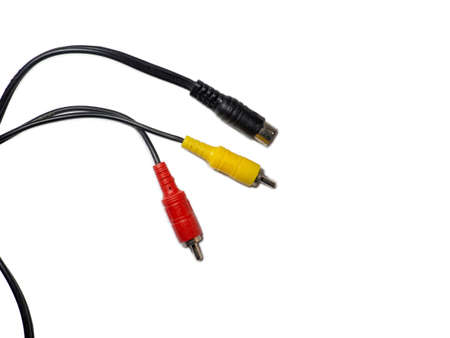 RCA connector. The wire is a tulip. Audio and video wire. Composite cableの写真素材