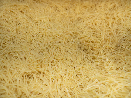 Background from noodles. Pasta. The counter in the car. Soup fillingの写真素材
