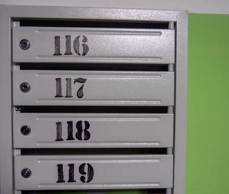 mailboxes in the hallway. apartment roomsの写真素材
