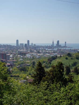 Beautiful view of the modern city. Batumi, Georgia. seaside city. View from the mountain. Natureの写真素材