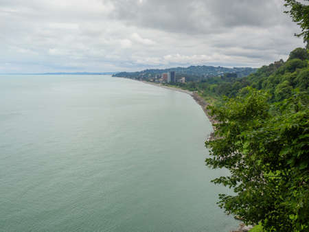 View of the sea and the city from a high point. environment. Greencape. Nature. In the botanical garden.の写真素材