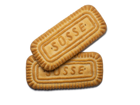 Batumi, Georgia. 09.27.2022 Susse cookies on a white background. Isolate of cookies of the Turkish firm. Turkish sweets. Flour product with sugar. Sweetness for tea.のeditorial素材