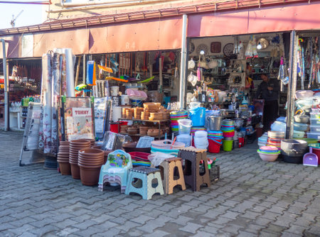 Batumi, Georgia. 10.22.2022 Market in Batumi. Stalls at the Eastern Bazaar. various goods.のeditorial素材