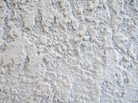 Rough light surface. Background from a stone wall. Cement stains. House cladding. White backgroundの写真素材