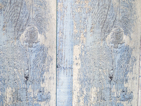 Background from wooden boards in blue paint. Vintage wall. Wood. Uneven surface. Splintersの写真素材