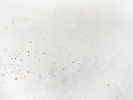 Mold on the surface of the bath.  Dark mold close-up on bath   enamel. Dirty white surface. The concept of the appearance of bacteria.の写真素材