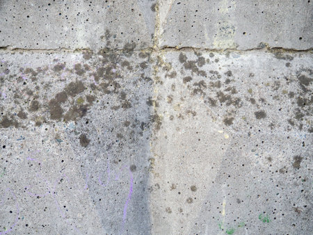 Concrete wall background. Pattern on a concrete fence. Industrial zone. Gray stone background. POの写真素材