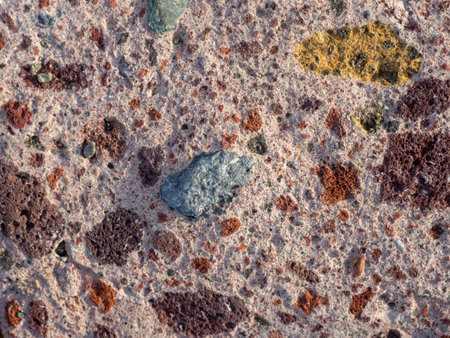 Section of building stone. Structure of concrete. Hard uneven surface. Stone background. Pattern