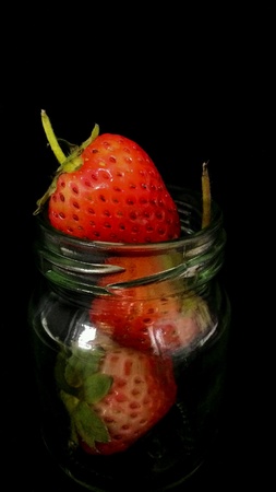 Strawberry in a glass bottleの素材