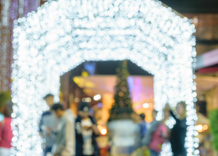 People with multi-colored lights, Christmas was filmed there.の写真素材