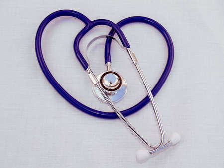 Stethoscope on White Linenの写真素材