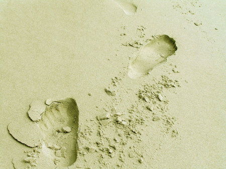 Footsteps in the Sandの写真素材
