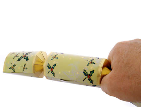 Pull my cracker at christmas and a get a supriseの写真素材