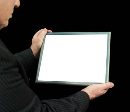 Connoisseur admiring your advertisement up close and carefulの写真素材