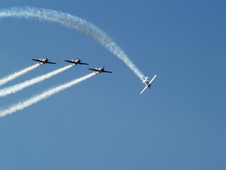 Russian display team taking part at an air show      