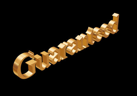 Solid Gold Guarantee to go with any productの写真素材