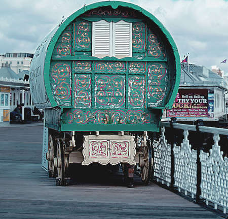 Romany Caravan  bringing you good luck and fortune      の写真素材
