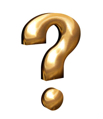Golden question mark in 3D web signの写真素材