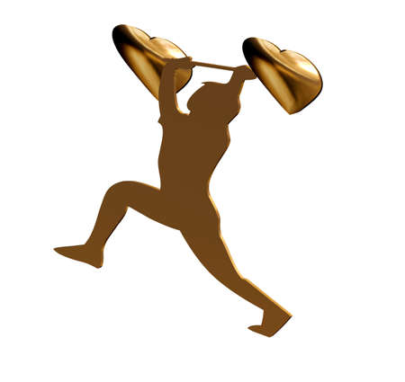 Unisex silhouettes training to have a healthy heartの写真素材