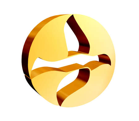 Dove of peace in 3D and goldの写真素材