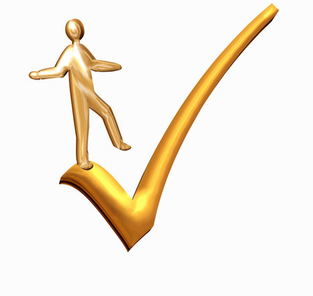 Golden tick for those times when you winの写真素材