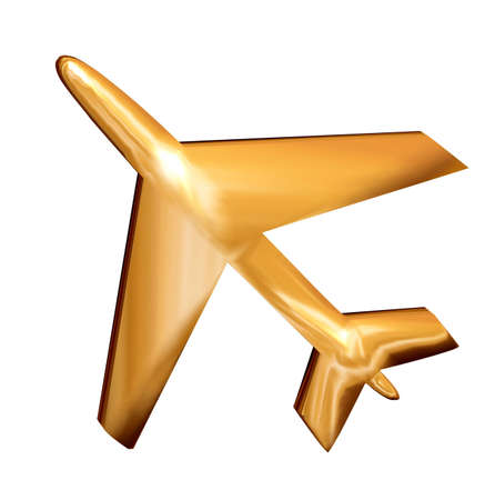 Golden aircraft for your golden holidaysの写真素材