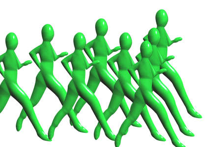 Teamwork running the marathon for you in 3Dの写真素材