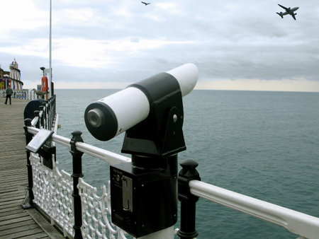 Telescope for ships looking at aircraft passing