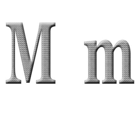 Strong steel letters for industrial themes with rivetsの写真素材