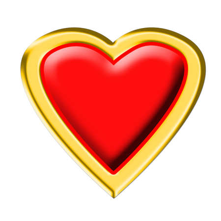 Heart trimed with gold sign of true loveの写真素材